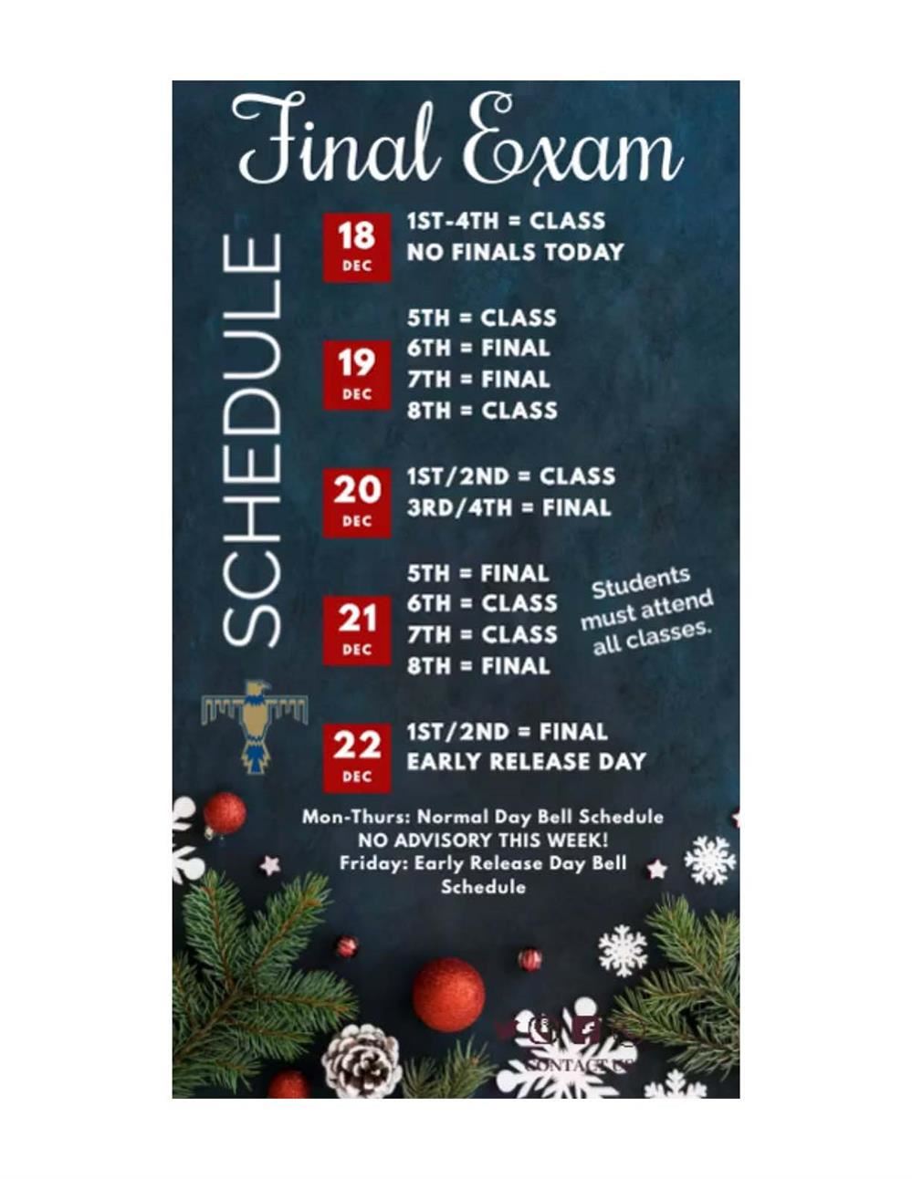 Finals Schedule